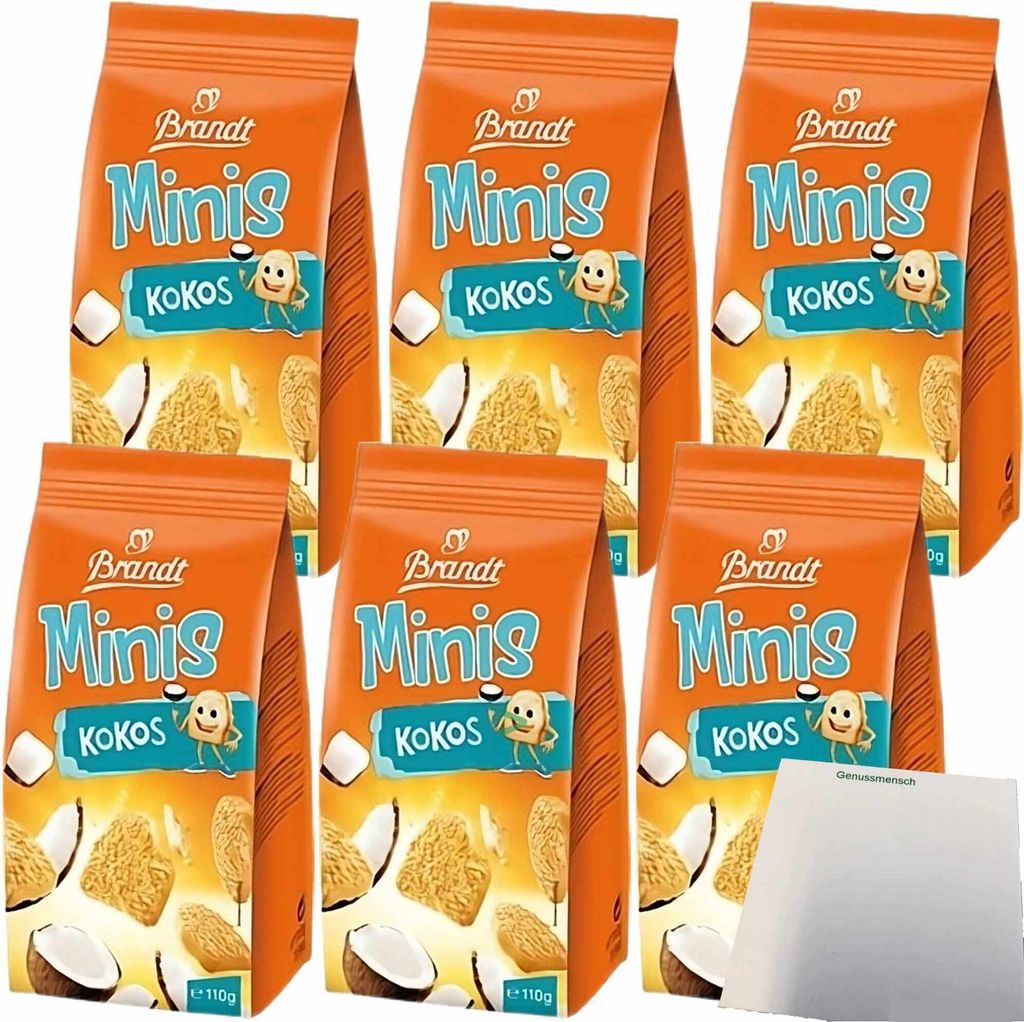 Brandt Mini Zwieback Kokos 6er Pack (6x110g Packung) + usy Block