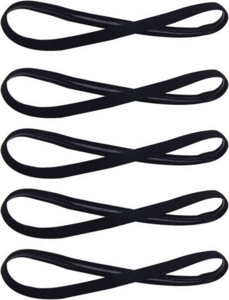 5 Stück elastisches Seil, Bonbonfarben, Sport-Yoga-Stirnband, rutschfestes Haar-Accessoire, Schwarz