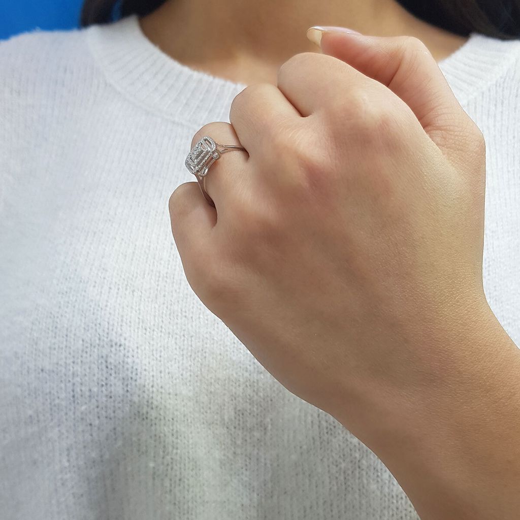 0,23 Carat Diamantring mit Diamanten in Baguette-Schliff - 60 (19,10 mm)