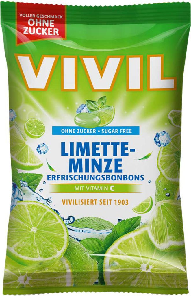 VIVIL® Limetkové bonbony bez cukru 120,0 g Obrázek produktu 