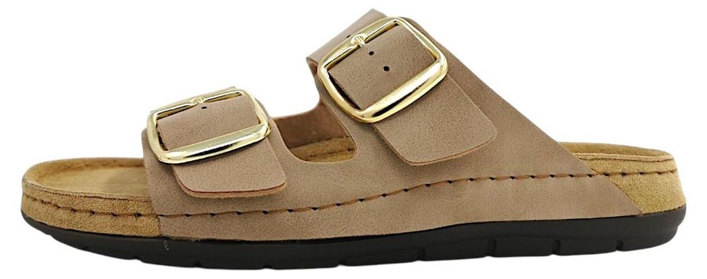 Jane Klain Damenschuhe Pantoletten Fußbett Beige Freizeit, Schuhgröße:37 EU