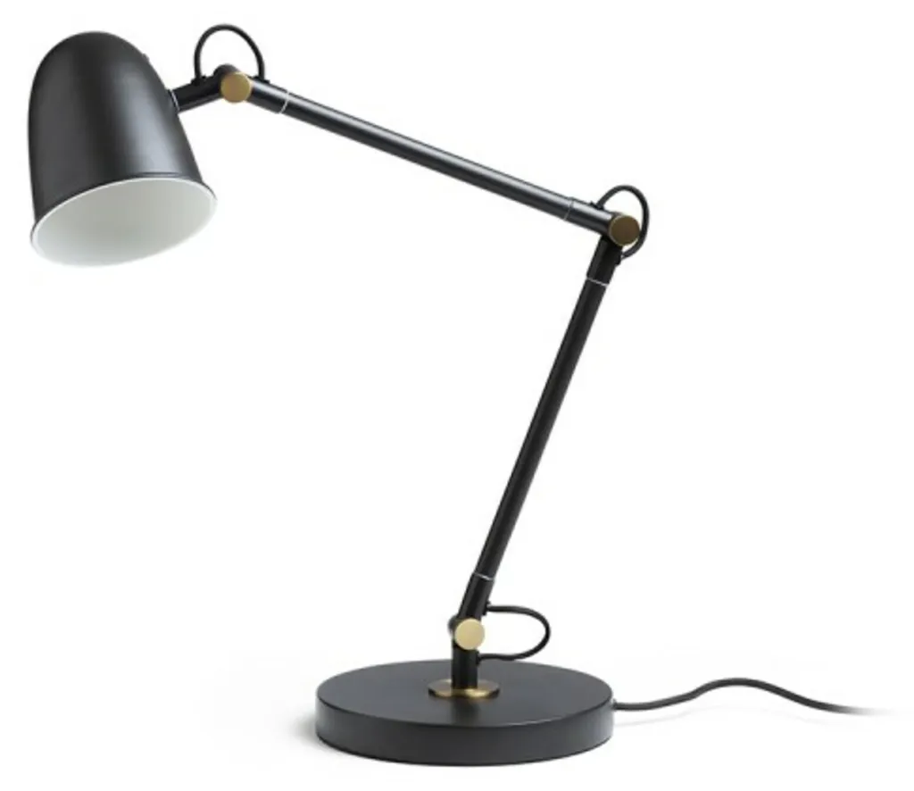 Lampe de table en laiton noir DANNY finition mate culot E14 230V