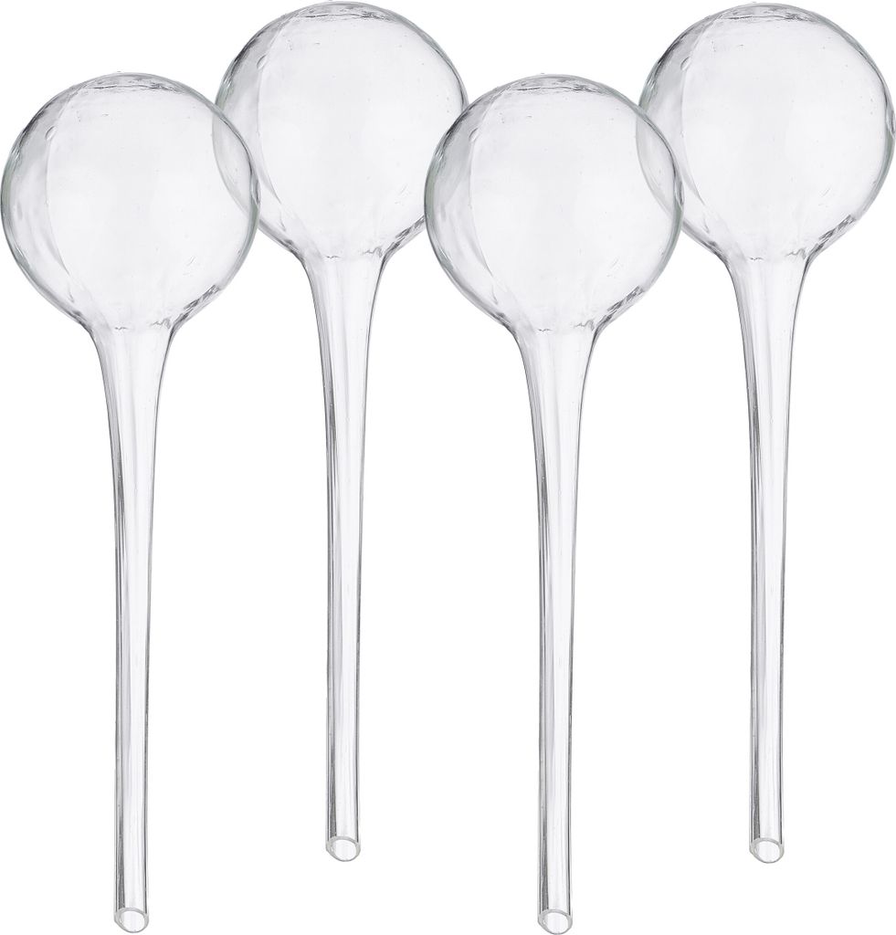 Wassertropfer - Set von 4 - Glas - Ø 9 cm - Zimmerpflanzen - Bewässerungssystem - Transparent