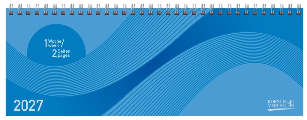 Tischkalender quer Professional Colourlux 2027 blau Produktbild 