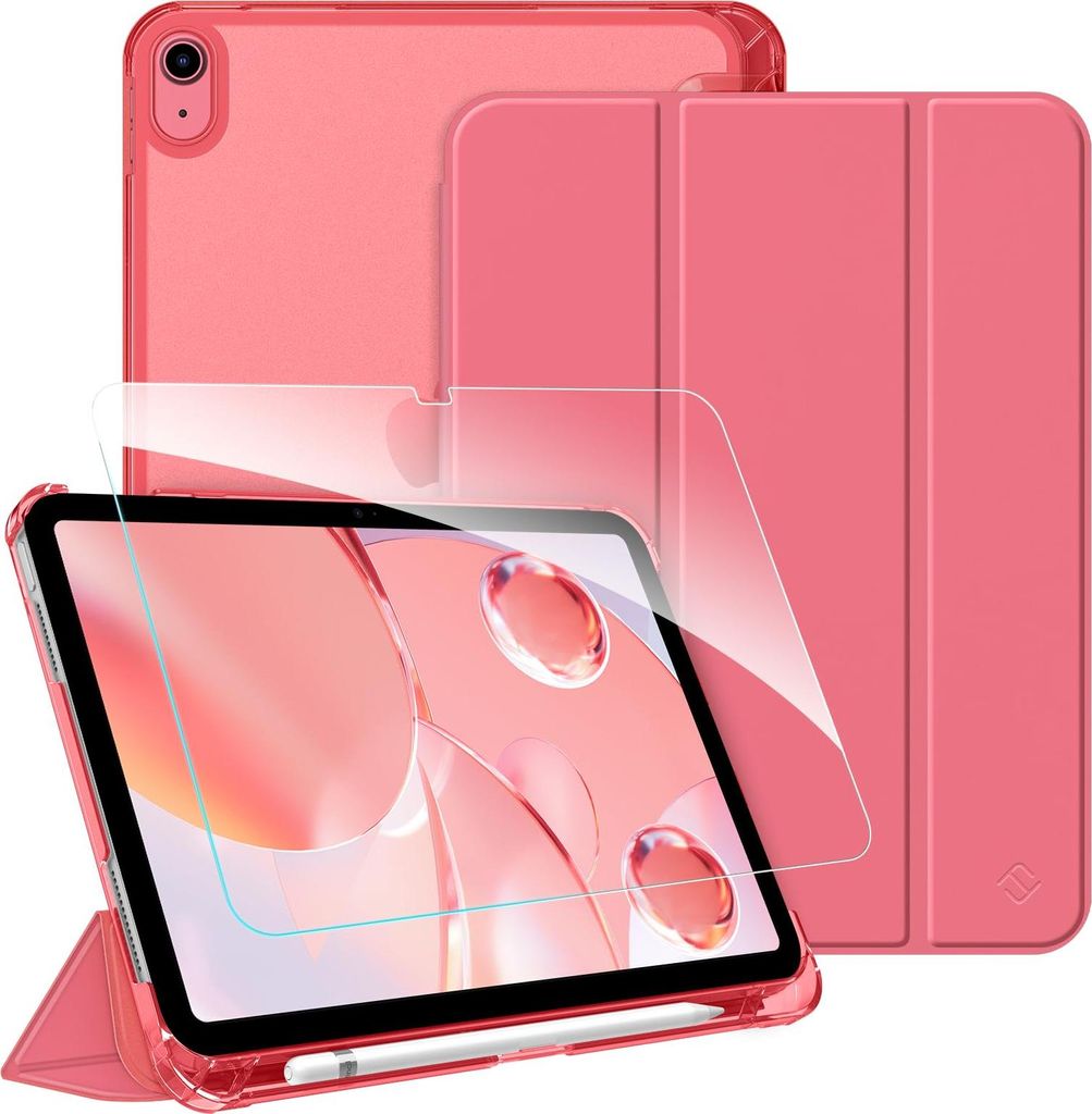 Fintie Hülle für iPad 11. Generation 2025 11 Zoll, iPad 10. Generation 2022 10.9 Zoll mit Schutzfolie - ultradünne leichte transparenter Rückse...