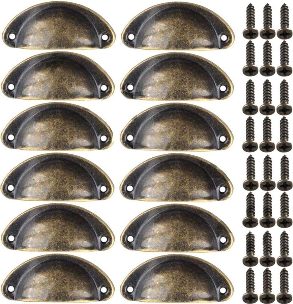 12 Retro-Griffe aus gebogenem Eisen für Schubladen, Schränke und Küchen