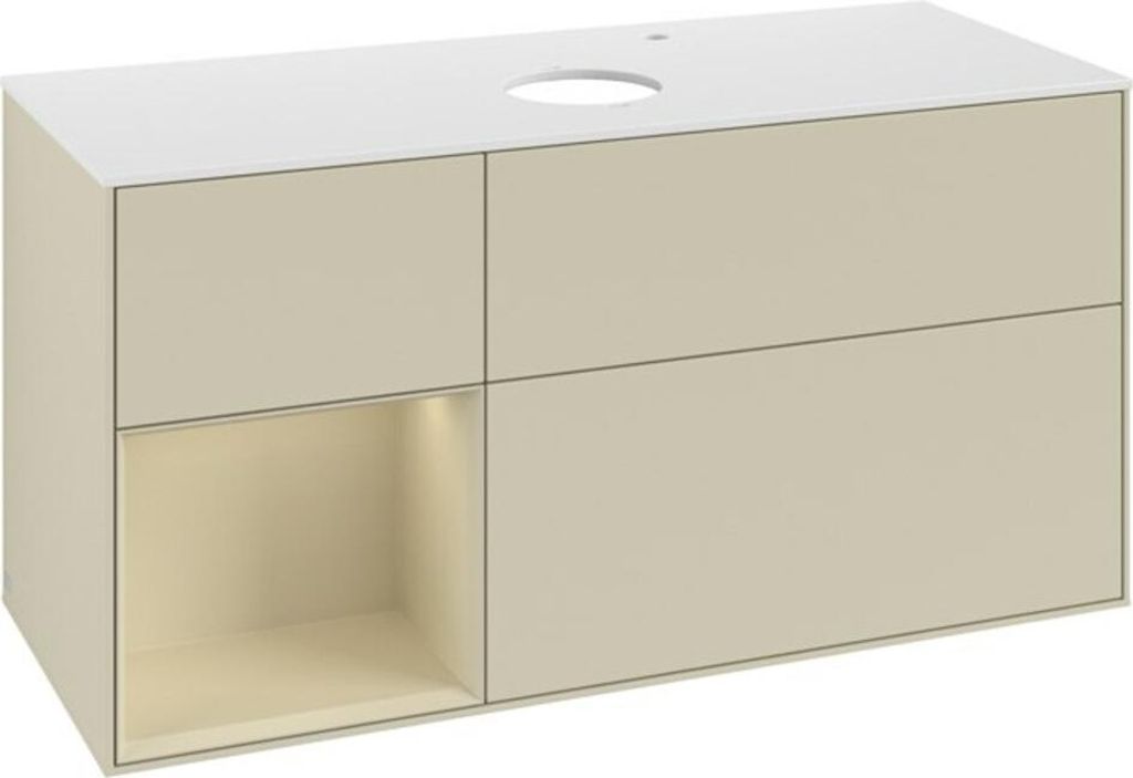 V&B Waschtischunterschrank Finion 120cm, Pl w m, Rg si G m La, si Gr m Lac
