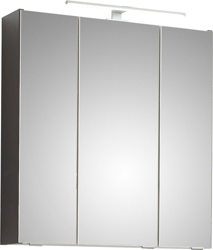 Badezimmer Spiegelschrank, 65 cm breit, QENA-66 in Quarzgrau Matt Touch, B/H/T ca. 65/70/16 cm