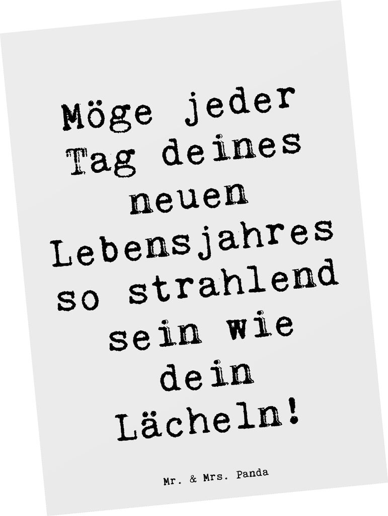 Mr. & Mrs. Panda Postkarte Spruch 80. Geburtstag Freude - Weiß - Geschenk, Happy Birthday, Geburtstagsgeschenk, Postkarten, strahlend, Ansichtskar...