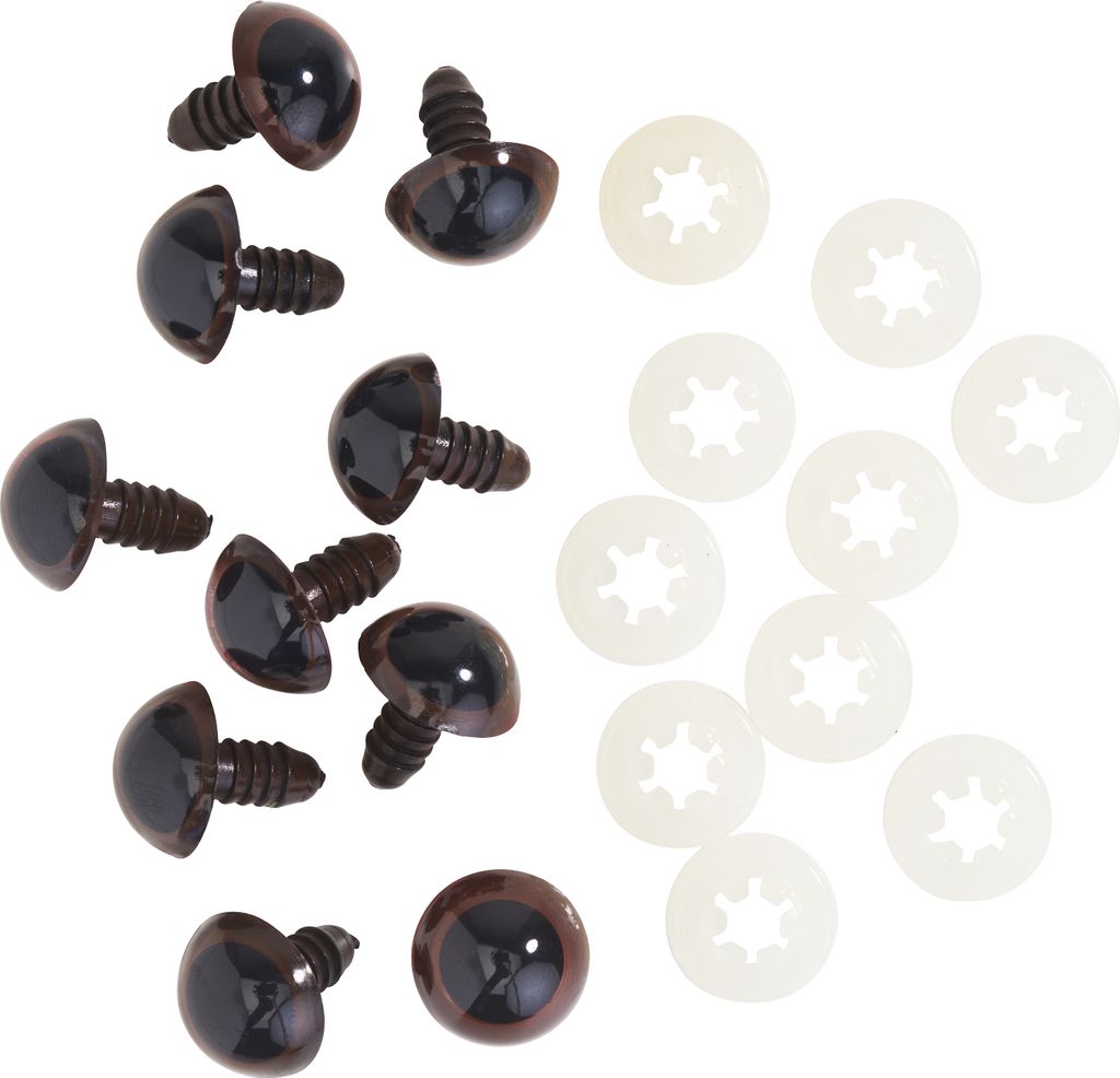 Rayher Bären Tieraugen zum Feststecken 15 mm 10 Stück Puppenaugen Bastelbedarf