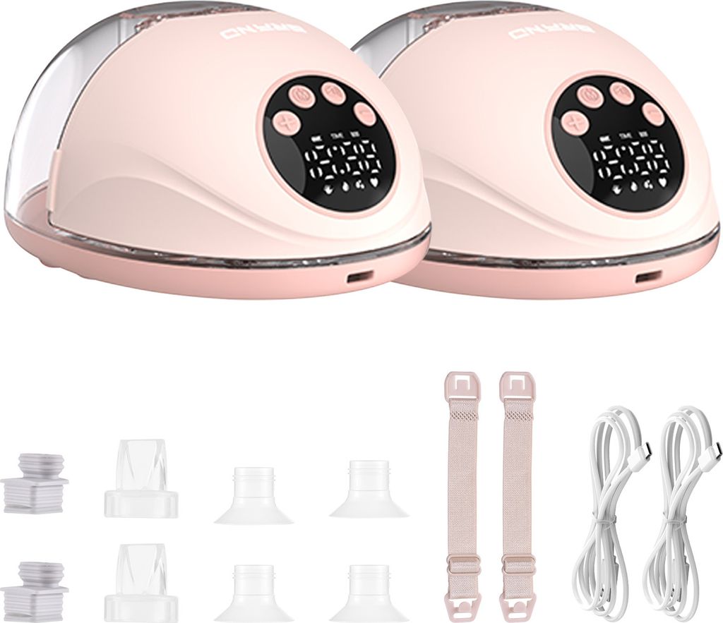 2er-Pack freihaendige Milchpumpe mit 4 Modi, 12 Stufen, automatischer Stopp, tragbare Milchpumpe, BPA-frei, sicher, doppelt versiegelt, elektrische...