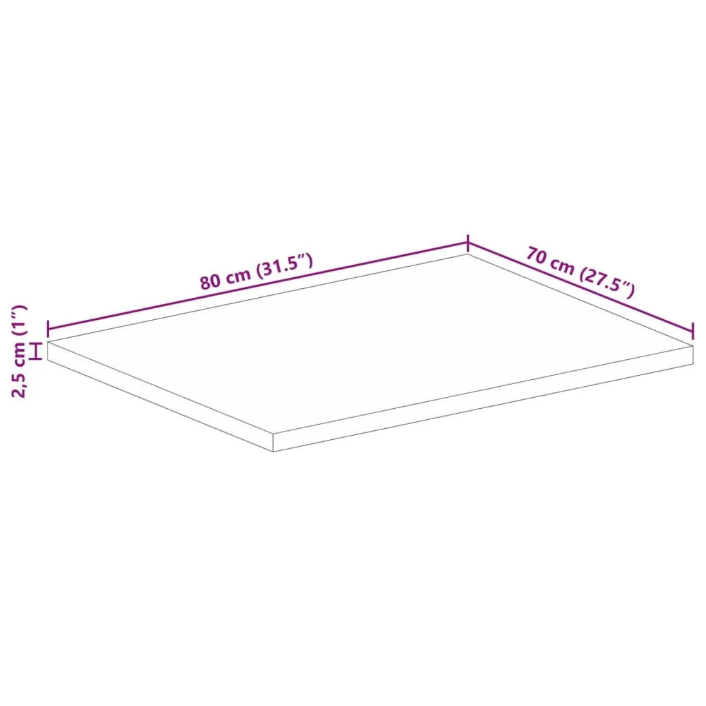 Piano Tavolo 80x70 Legno Massiccio Recuperato Rettangolare sp. 2,5 cm - 9