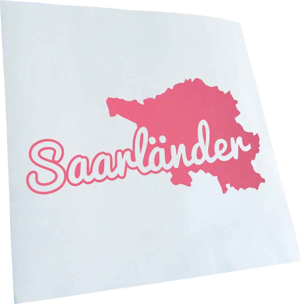 Kiwistar - Autoaufkleber - Saarländer Saarland Herkunft - Hellrosa - 30x15cm - Aufkleber für Auto, Laptop, Fahrrad, LKW, Motorrad mehrfarbig JDM ...