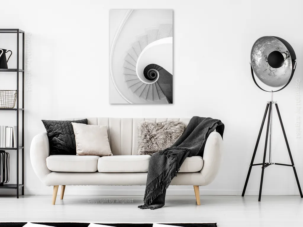 Quadro d'Arredo Scala Bianca - Tela 80x120 cm Verticale - Soggetto Città - 2