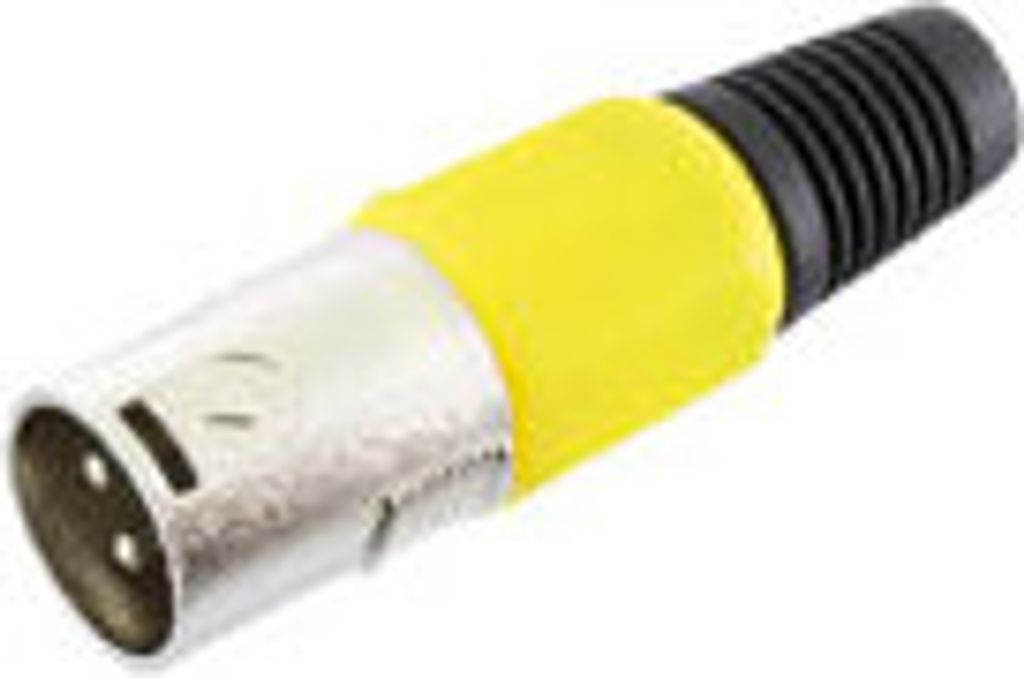 XLR-Stecker 3-polig gelb für Audio-Verbindungen von Mikrofonen und Mischpulten