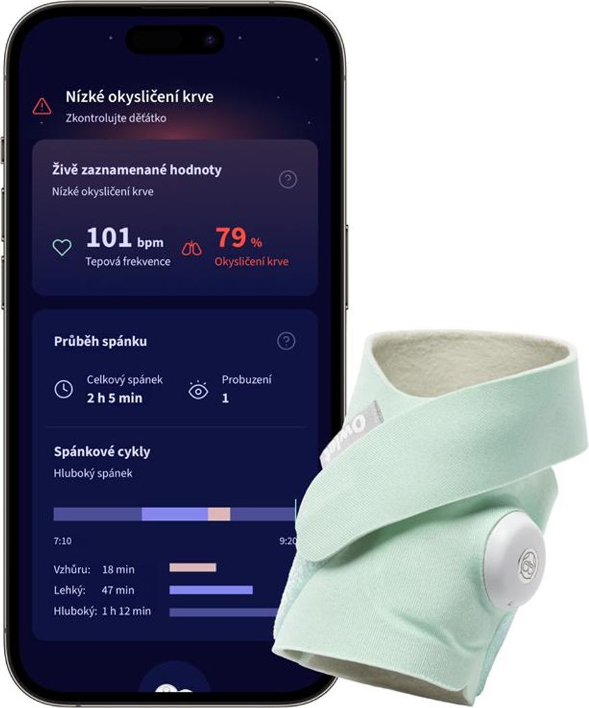 OWLET Ponožka inteligentní Dream Sock - modrozelená Obrázek produktu 