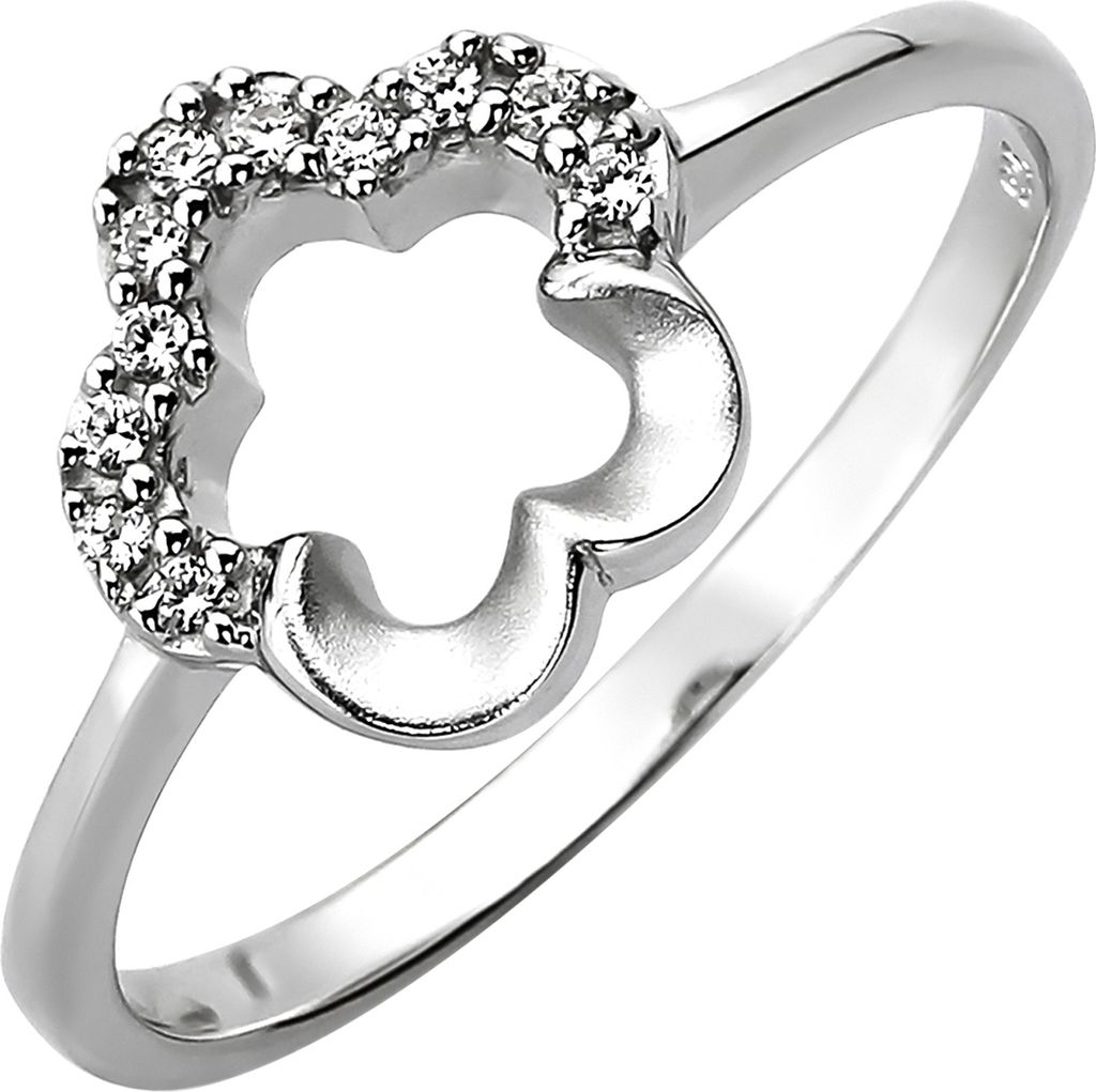 Gr. 58 Damen Ring Blume 925 Sterling Silber 11 Zirkonia Produktbild 