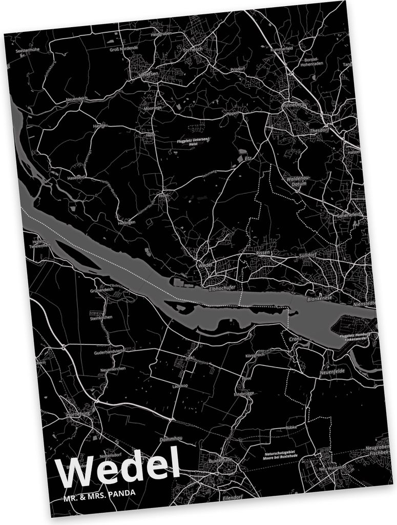 Mr. & Mrs. Panda Postkarte Wedel - Geschenk, Fotokarte, Stadt, einzelkarte, Postkarten, Dorf Karte Landkarte Map Stadtplan, Ansichtskarte, Grußkarte