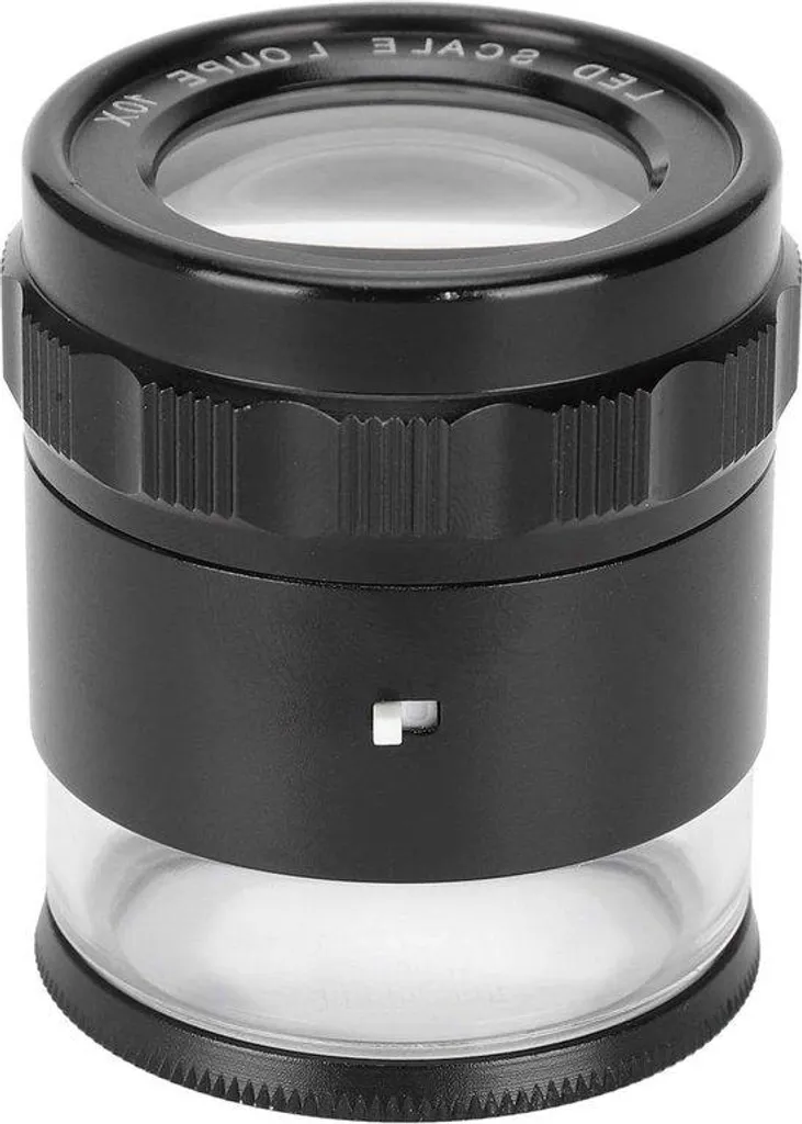 Compte-fils LED professionnel avec équerre de mesure et loupe 10x noire
