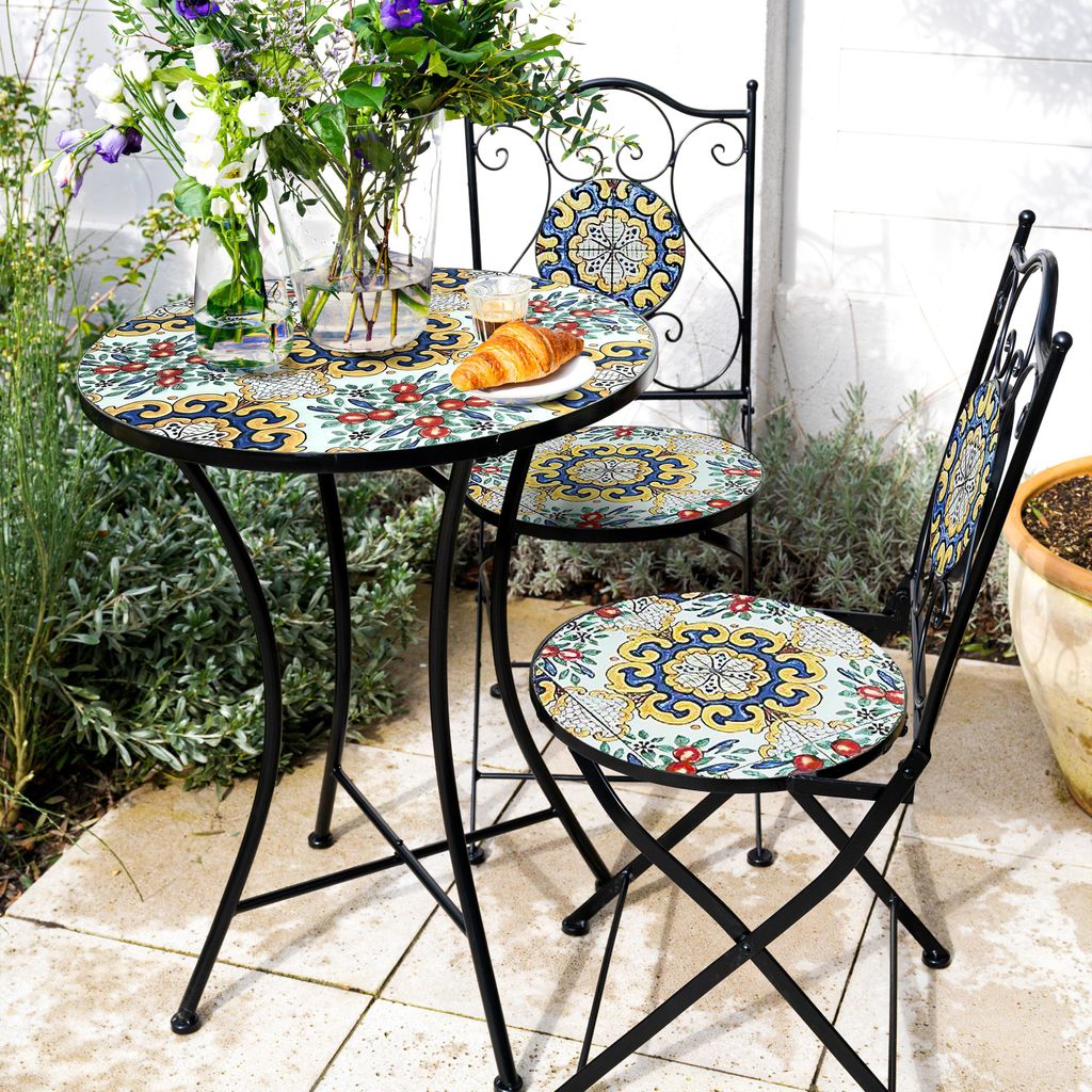 AXI Amélie Bistroset 3-teilig mit Mosaik Design Klassisch