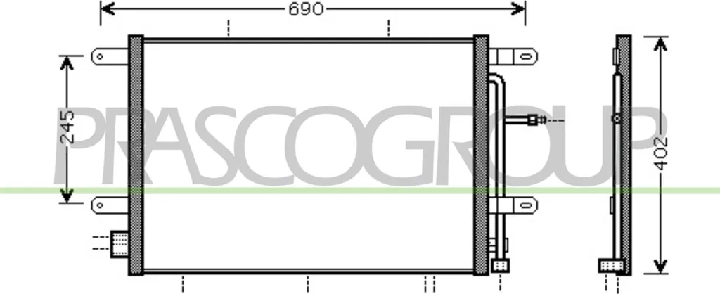 Radiateur de climatisation pour Audi A4 B6 et B7 - Modèle AD022C002