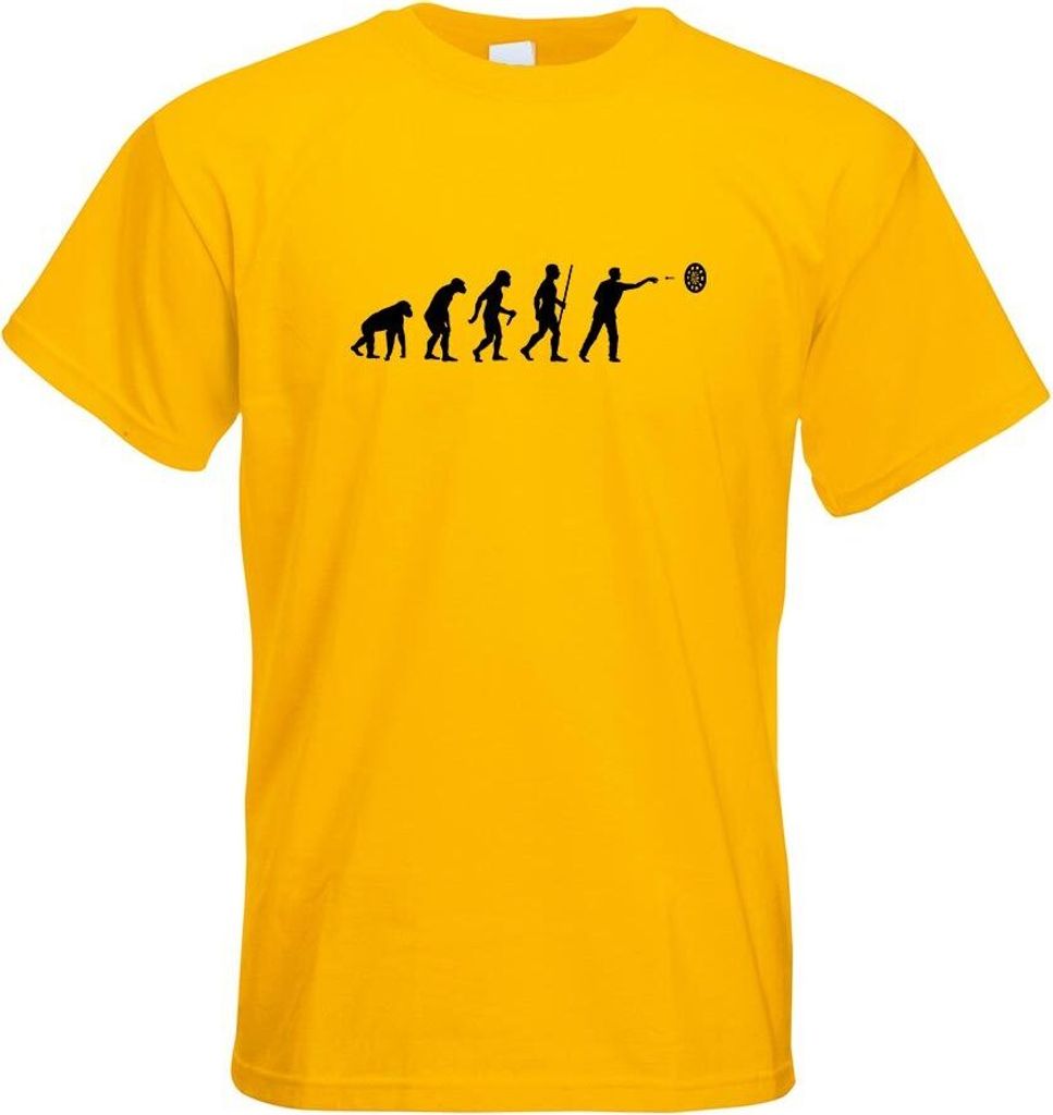 Kiwistar - T-Shirt - gelb - Darts Bullseye Evolution Motiv Bedruckt Funshirt Design Print - mit Motiv Bedruckt - Funshirt Design - Sport - Freizeit...