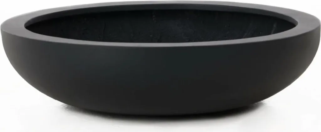 Grande coupe de décoration ronde anthracite en fibre de verre légère