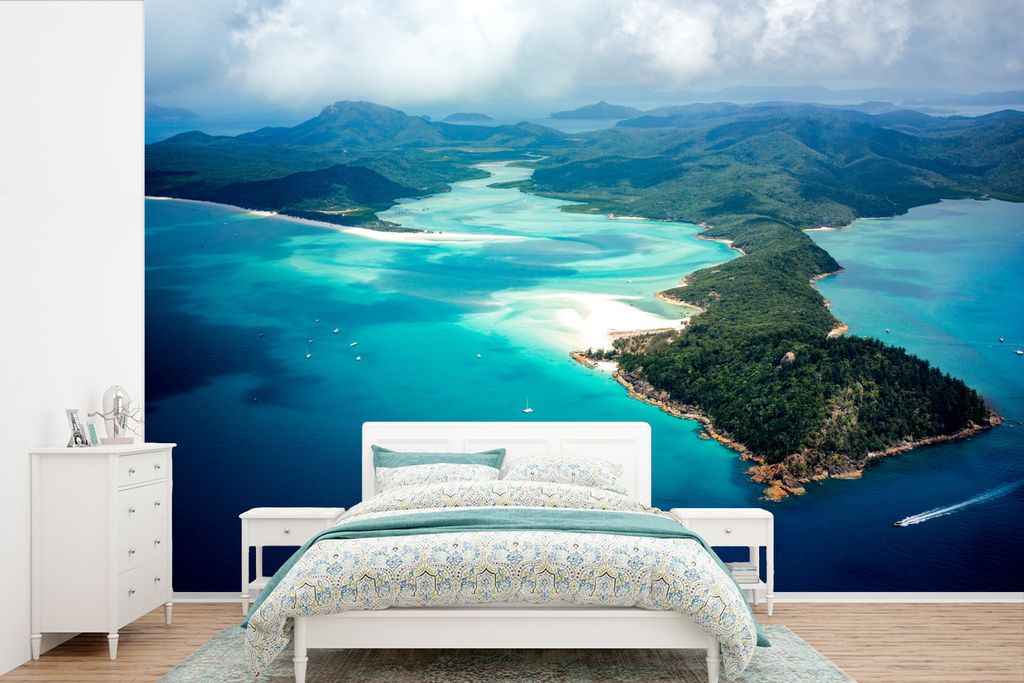 MuchoWow Fototapete für Wohnzimmer oder Schlafzimmer Wandtapete Vinyl Motivtapete Die Whitsunday-Inseln in den klaren Gewässern Australiens - 4...