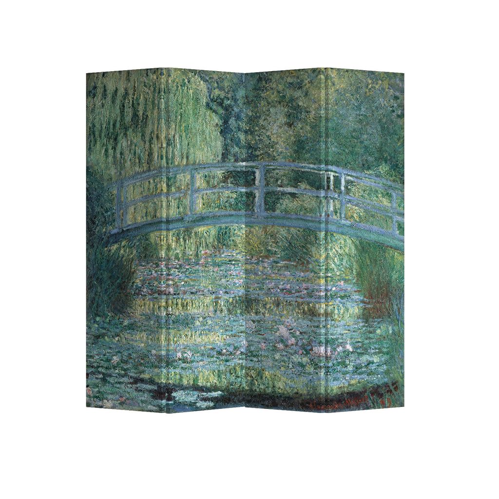 Fine Asianliving Paravent Raumteiler Spanische Wand Trennwand Room Divider Raumtrenner L160xH180cm Bedruckte Canvas Sichtschutz Leinwand Doppelseit...