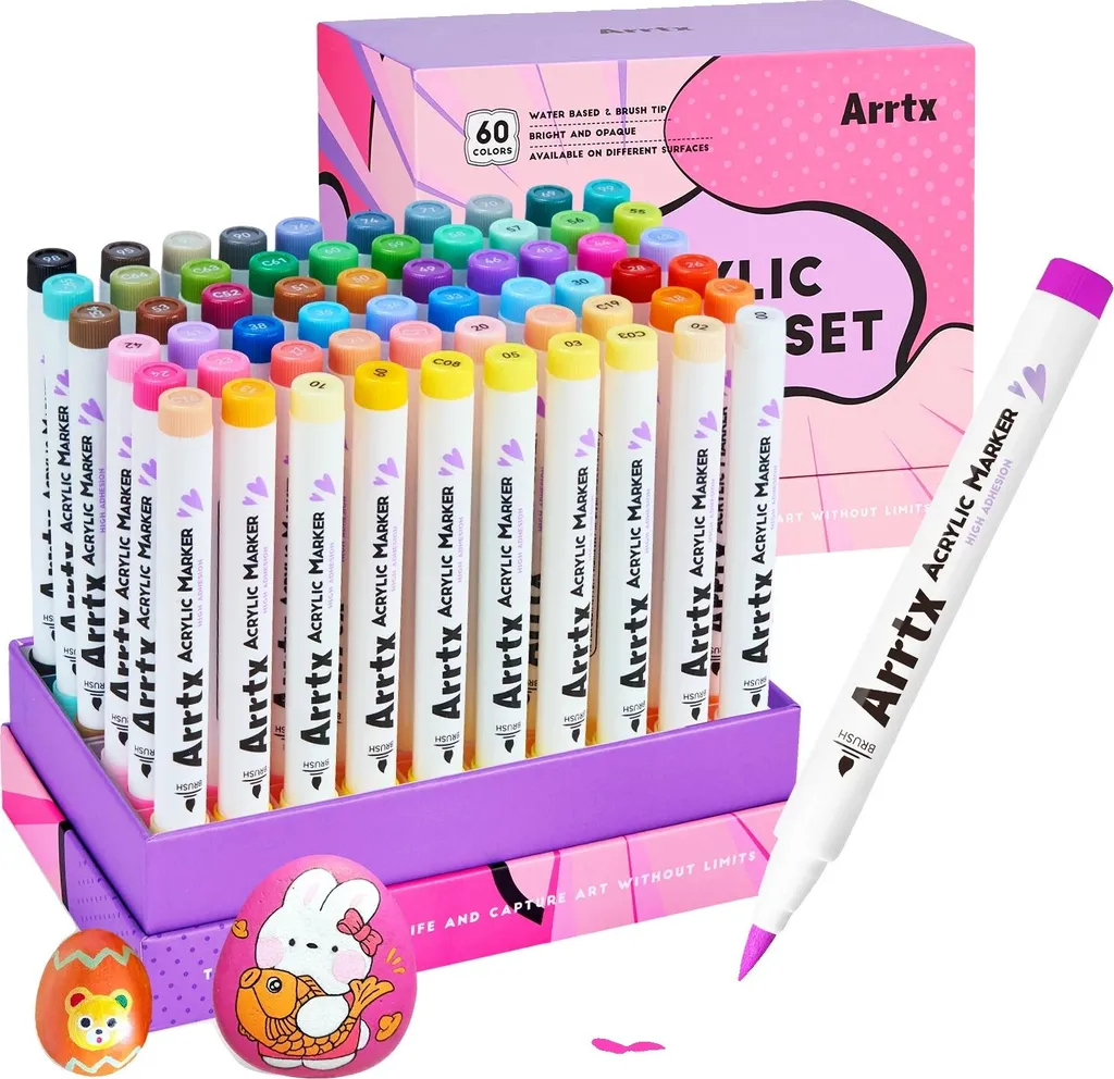 Marqueurs de Dessin 60 Couleurs Sans Odeur et Imperméables Série 60B