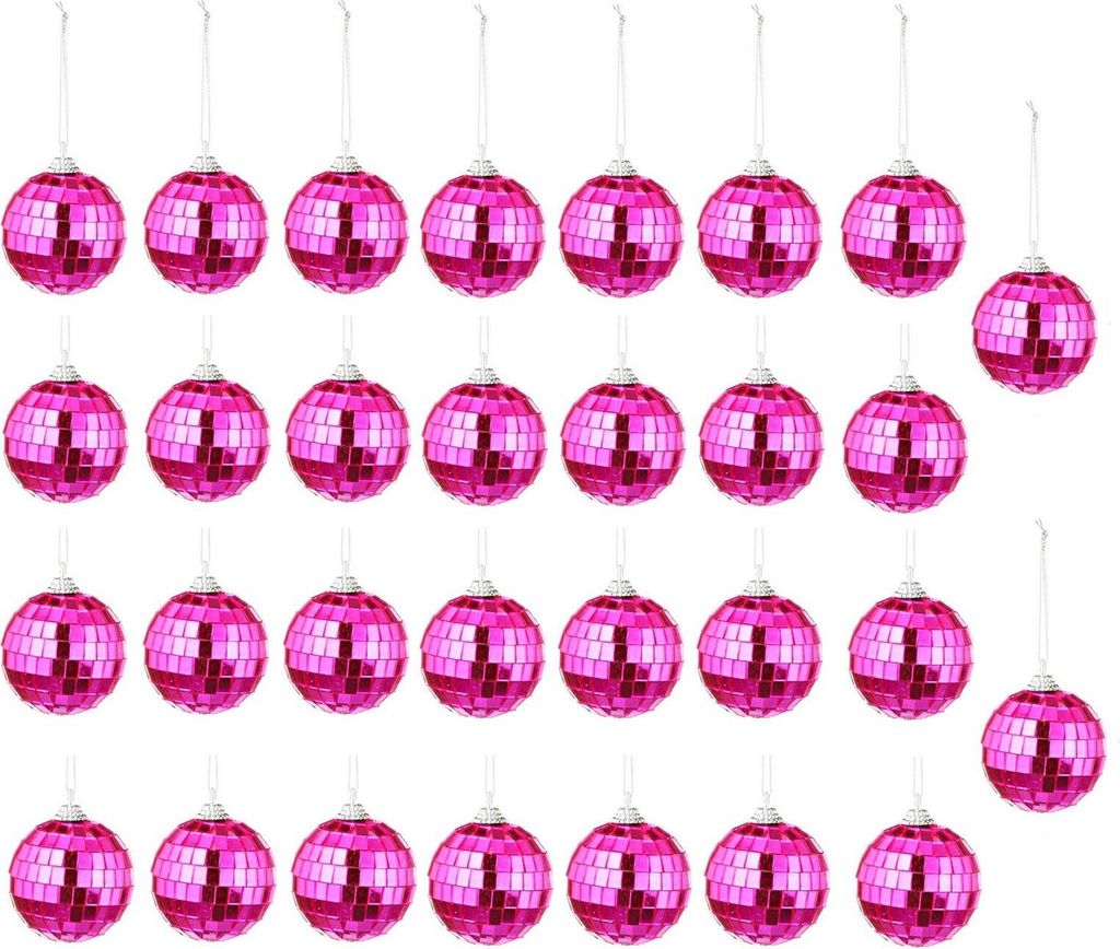 30 Stück Spiegelkugel Pink Discokugel Ø 5 cm Party Kugel Produktbild 