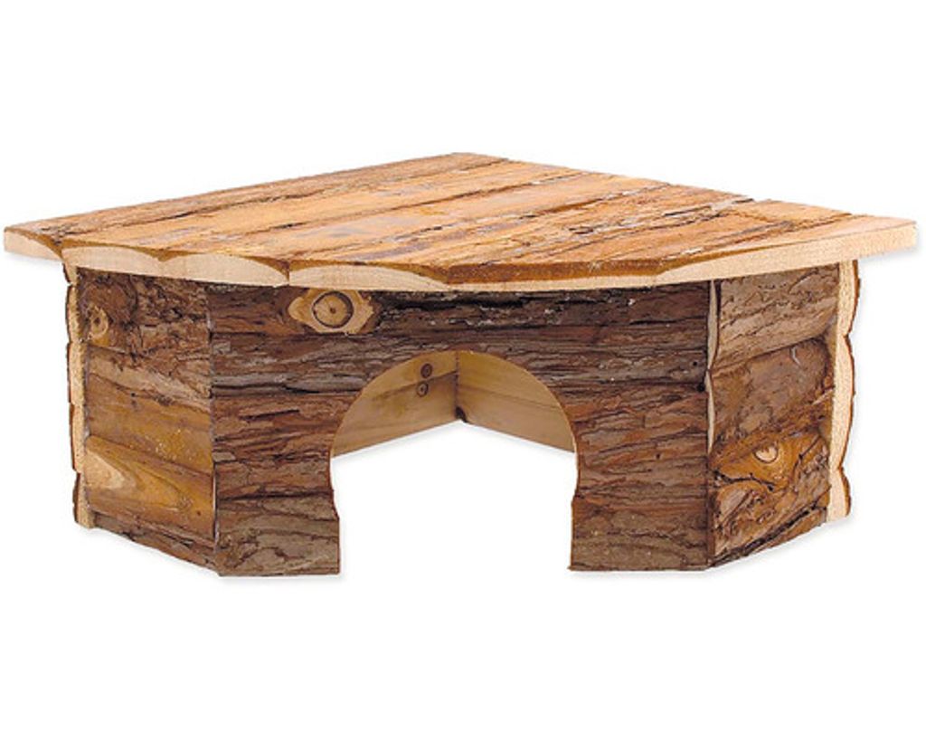 Dřevěný rohový domeček pro hlodavce 30x30x16 cm Obrázek produktu 