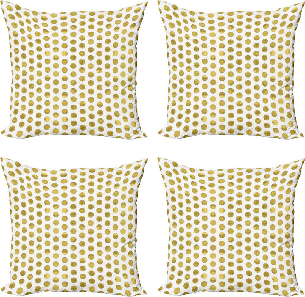 ABAKUHAUS Punktmuster Kissenbezug Set (4 Stück), Bewölkter Grungy Spots, Moderner Doppelseitiger Digitaldruck, 40 cm x 40 cm, Pale Kaffee und Weiß