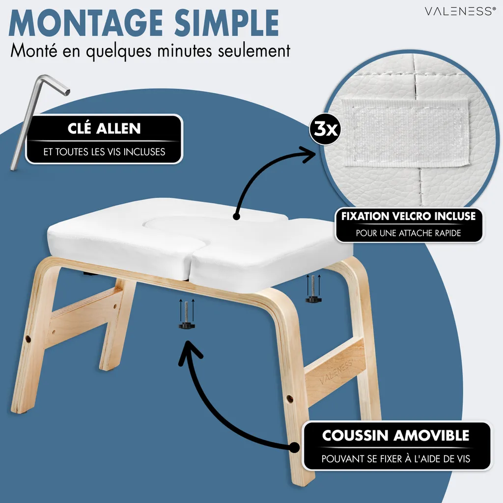 Tabouret pour le poirier sans douleur cervicale - Banc de yoga - 6