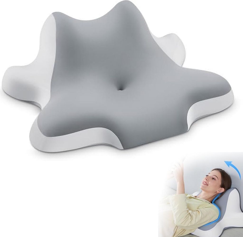 Nackenkissen, Memory Foam-Kissen für Seiten- oder Bauchschläfer, ergonomisches Nackenkissen zur Linderung von Nacken- und Schulterschmerzen