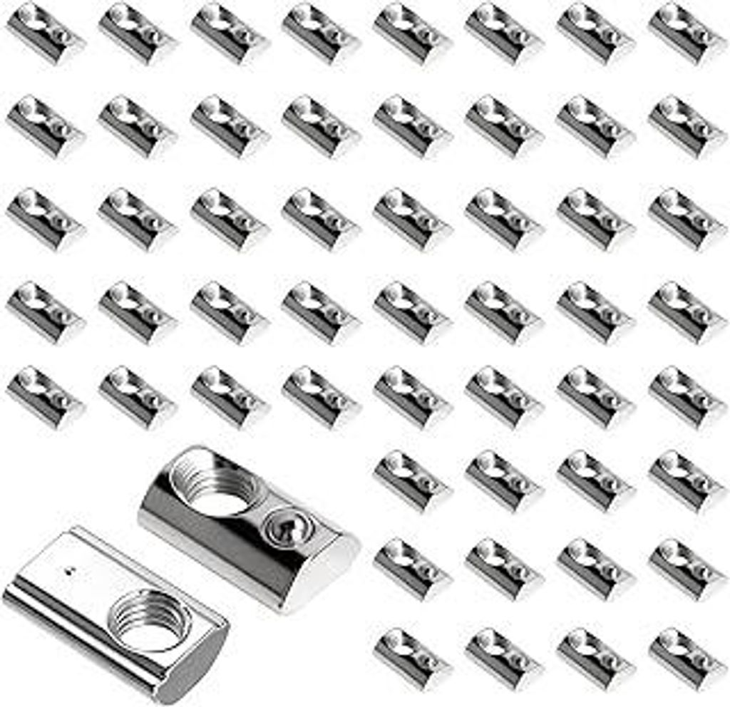 60 Stück Nutensteine mit Kugel Nut 6, 20-Serie M5 Nutensteine Kohlenstoffstahl Gleitmutter mit Federkugel, T Nutsteine Set für für Alu C Profil ...