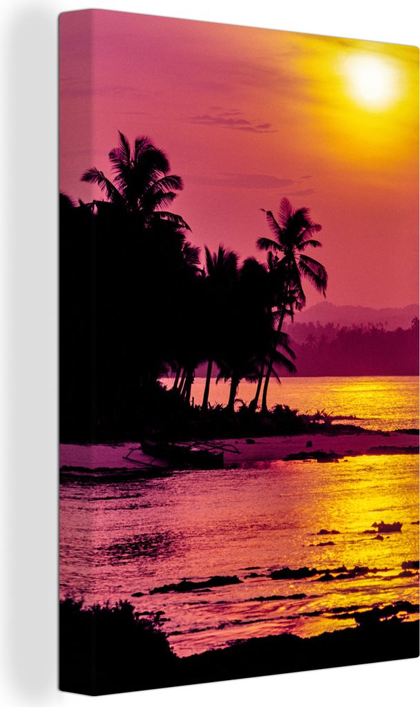 OneMillionCanvasses - Leinwandbilder - 90x140 cm, Siargao Sonnenuntergang Fotoabzug, Wandbilder Kunstdruck Wanddekoration - Foto auf Leinwand - G...