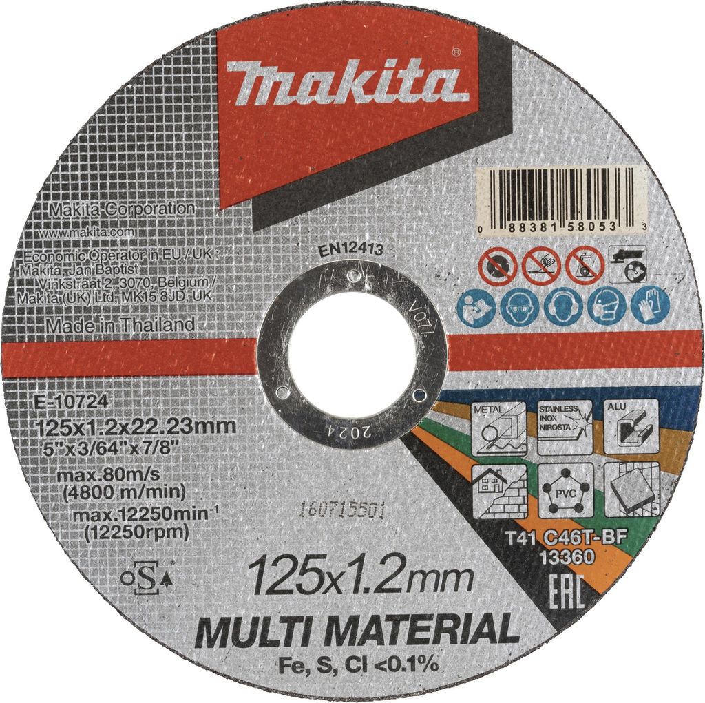 Makita 10 x disques à tronçonner multi-matériaux 125 x 1,2 Image du produit 
