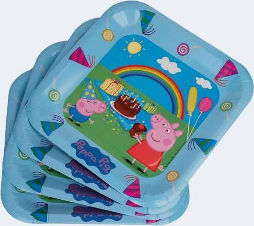 6 Papp-Teller Peppa Pig 23x23cm Produktbild 