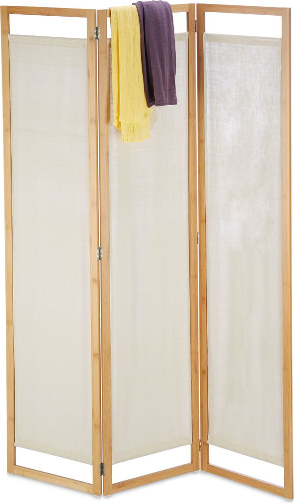relaxdays Ekran brązowy, biały 120,0 x 170,0 cm Zdjęcie produktu 
