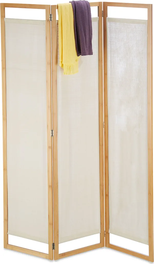Paravent pour séparer une chambre ou un salon en bambou et tissu