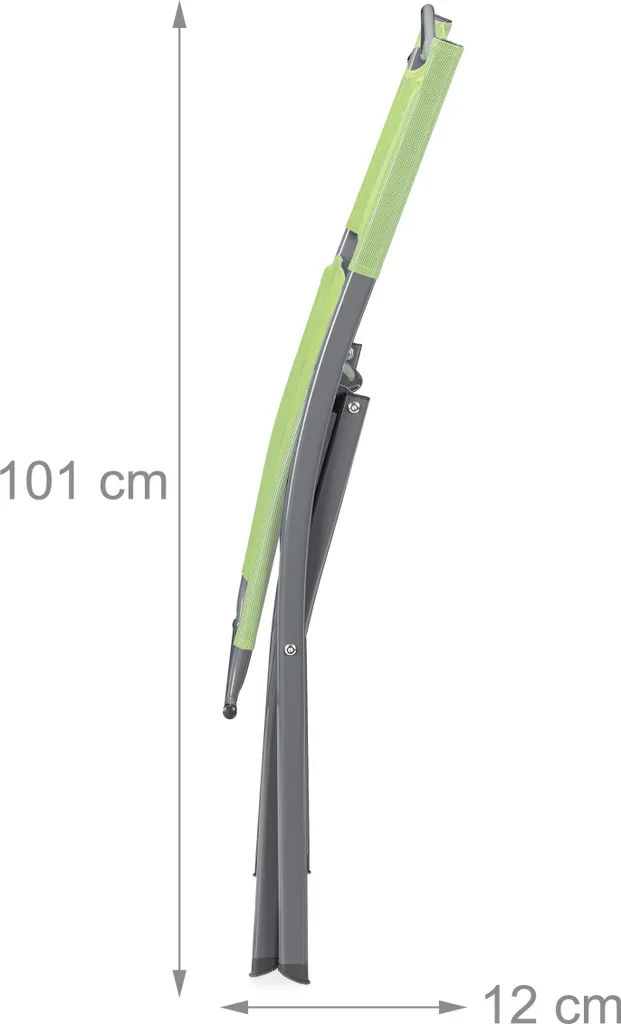 Chaise de jardin pliante Relaxdays robuste et compacte coloris vert x2 - 5