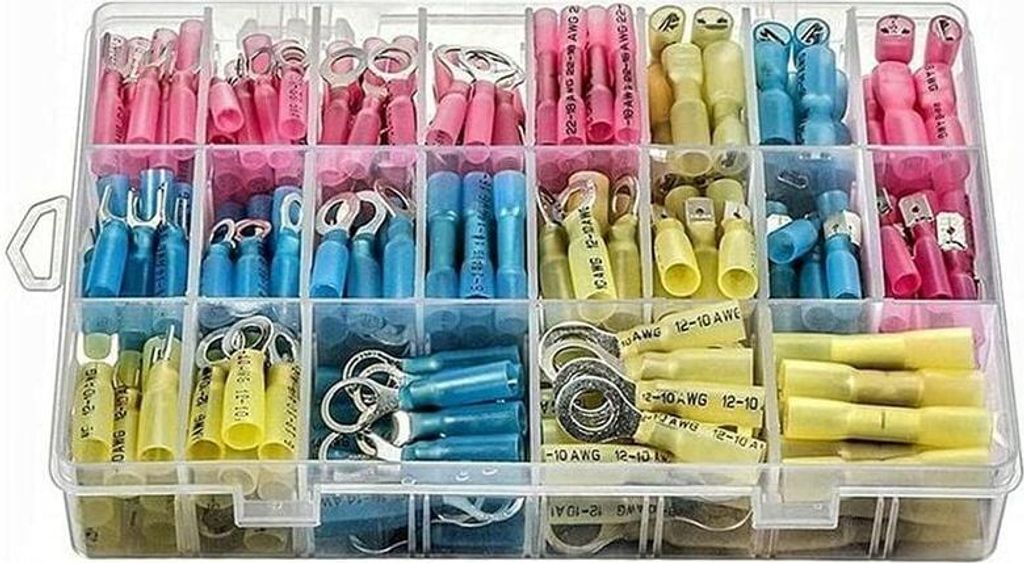 Elektrische Crimp-Anschlussklemmen-Lötsets, 240 Stück Drahtverbinder, wasserdichte, isolierte Schrumpfschlauchklemmen