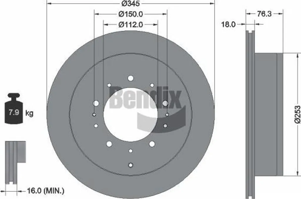 Disque de frein arrière robuste pour Toyota Land Cruiser et Tundra V8