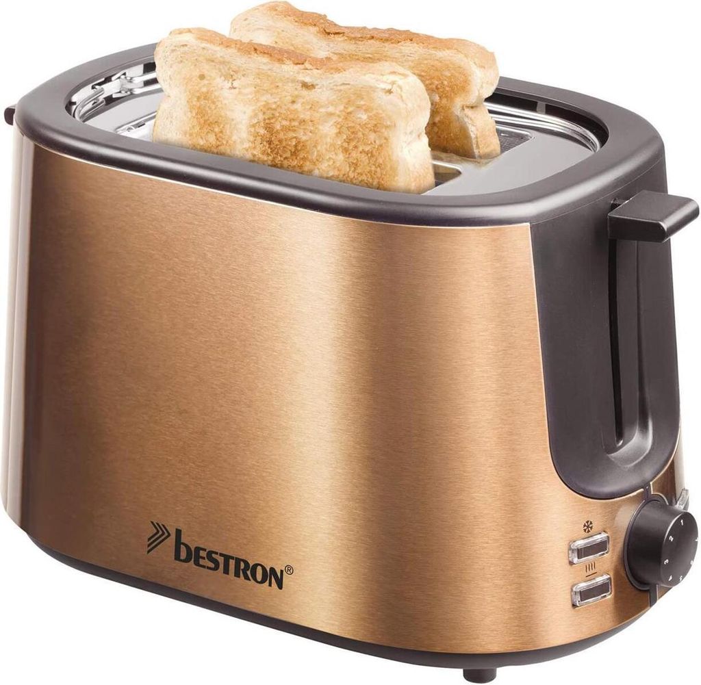 Bestron Toaster mit 2 Röstkammern und Brötchen-Röstaufsatz, Produktbild 