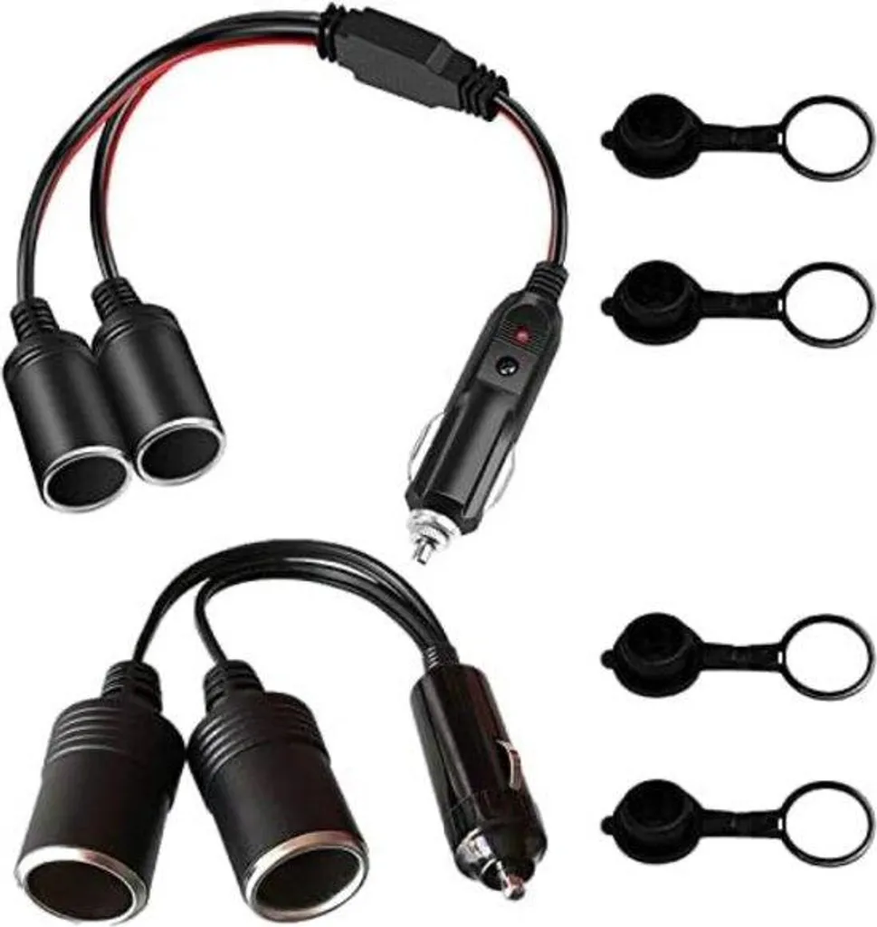 Extension allume-cigare pour glacière et GPS - Lot de 2 câbles de 3 mètres