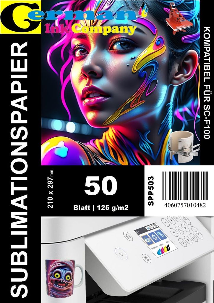 Für den SC-F100 - GIC A4 Sublimationspapier für Textilien Produktbild 