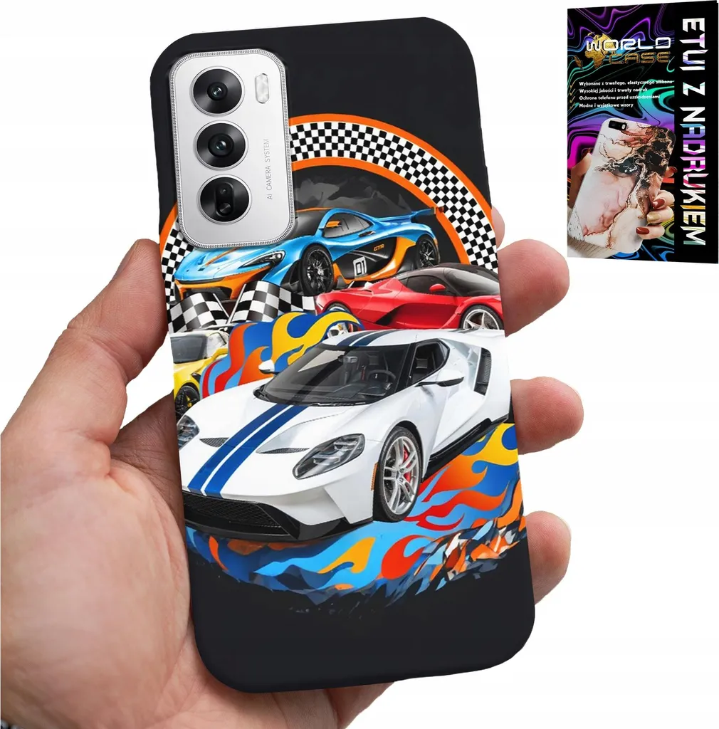 Custodia per Oppo Reno12 5G - Auto sportive, Custodia da corsa + Foil