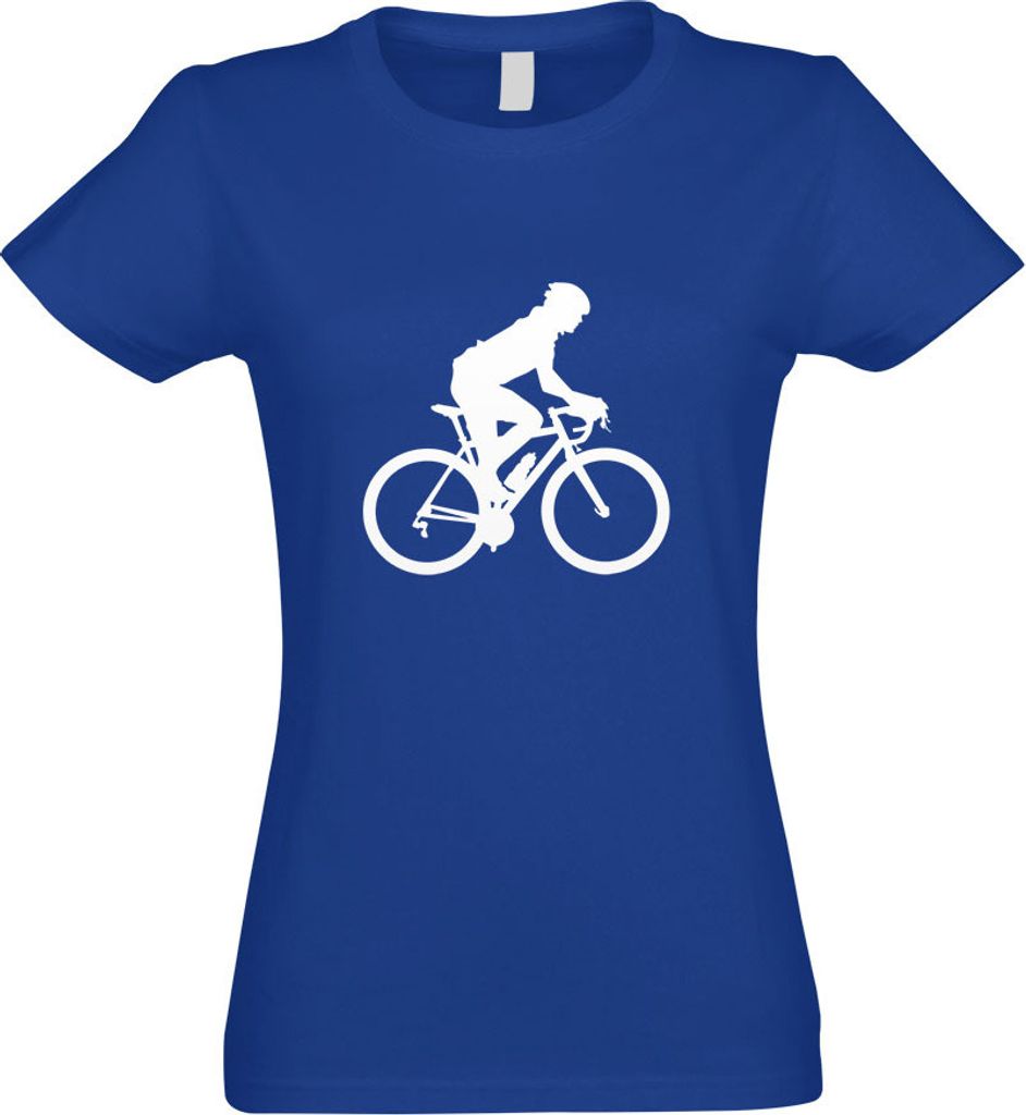 Kiwistar - T-Shirt tailliert - Damen - royal - Rennrad Fahrrad Figur - mit Motiv Bedruckt - Funshirt Design - Sport - Freizeit - Damen - L