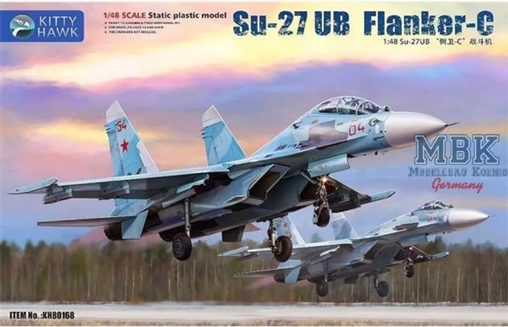 Avion de chasse miniature Su-27 UB Flanker-C Kitty Hawk KH80168